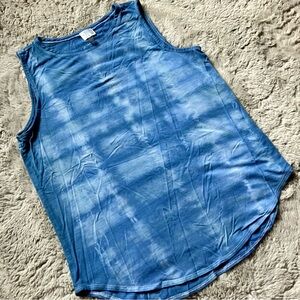 Cupio blue grey tie dyed viscose tank top sporty